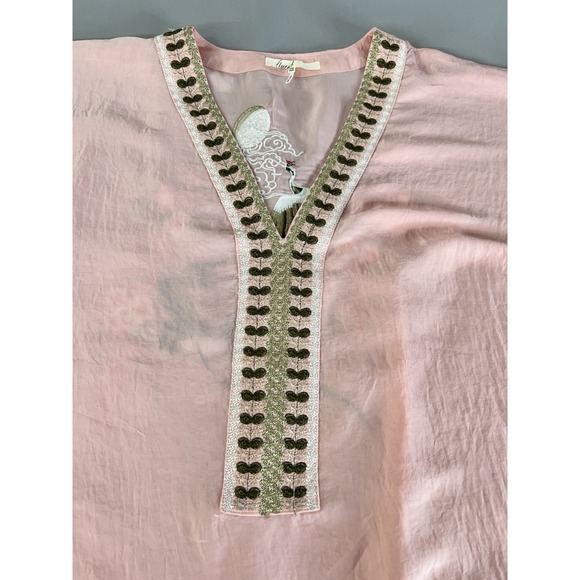 ANTHROPOLOGIE Floreat Bohemian Pink Peach Embroidered Poncho One Size - Picture 11 of 16